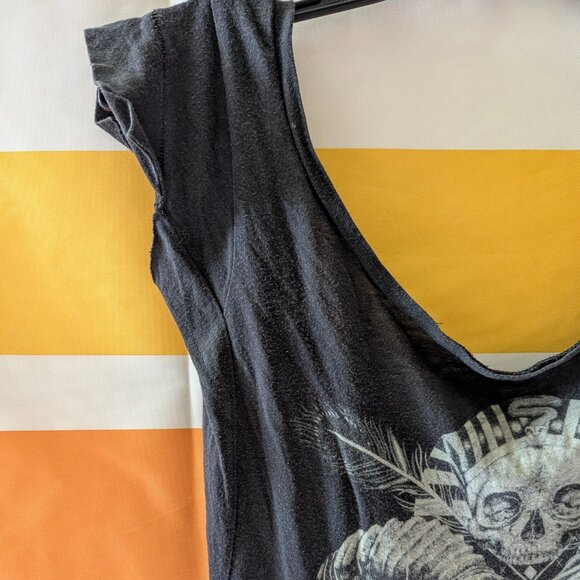 Allsaints Vintage 7 Curses Tee Gray Black Skulls Tribal Graphic Grunge Witchy 6 - Picture 8 of 12